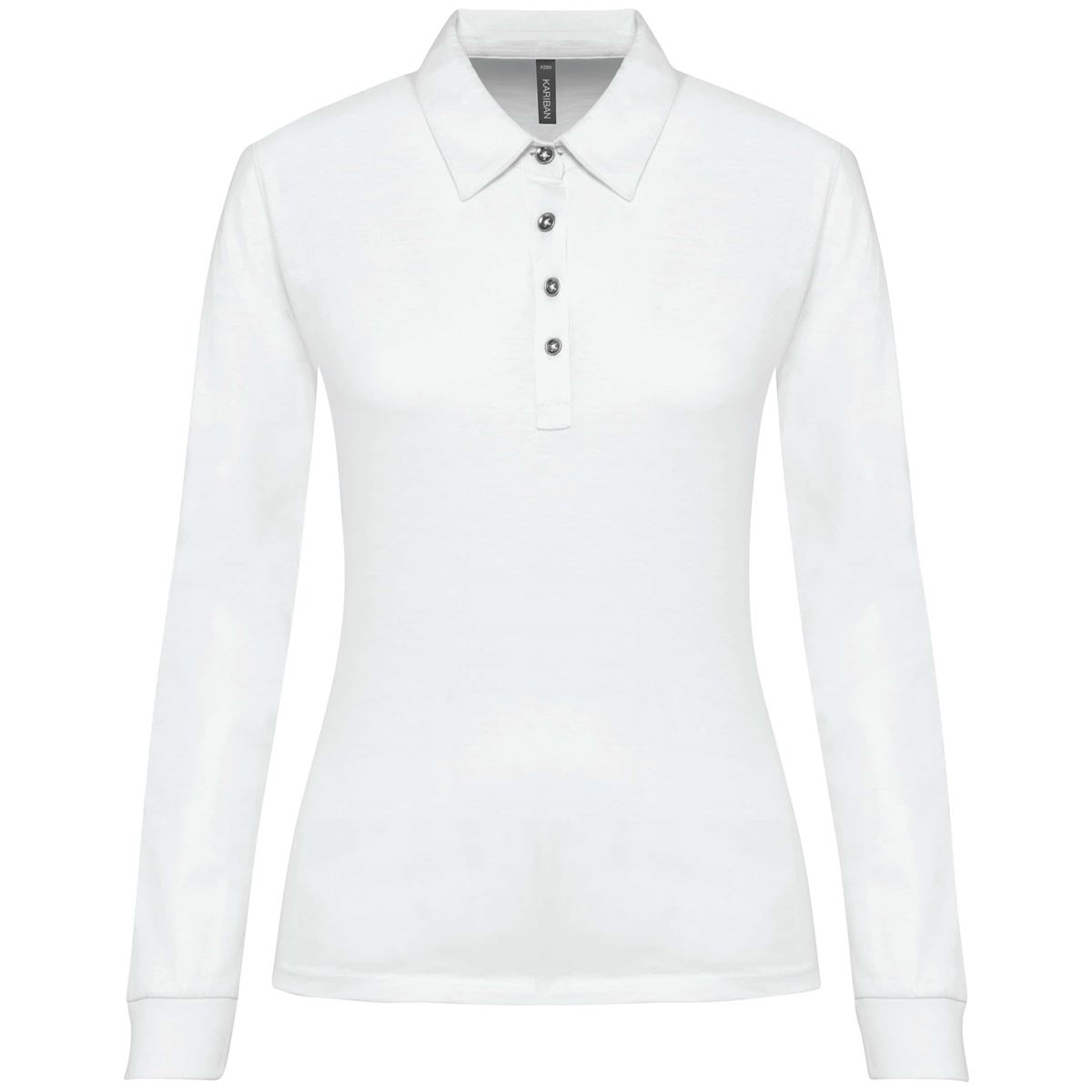 Damespolo lange mouwen van jersey