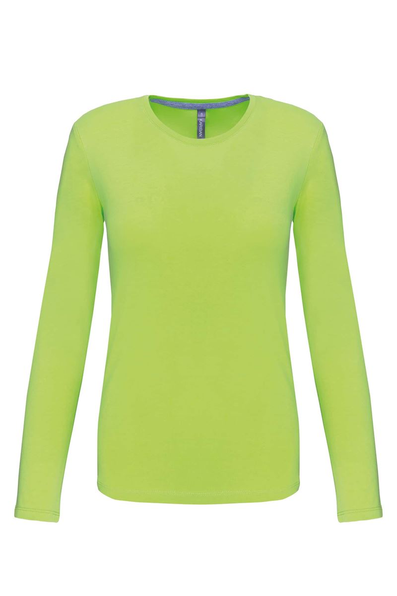 Dames T-shirt ronde hals lange mouwen