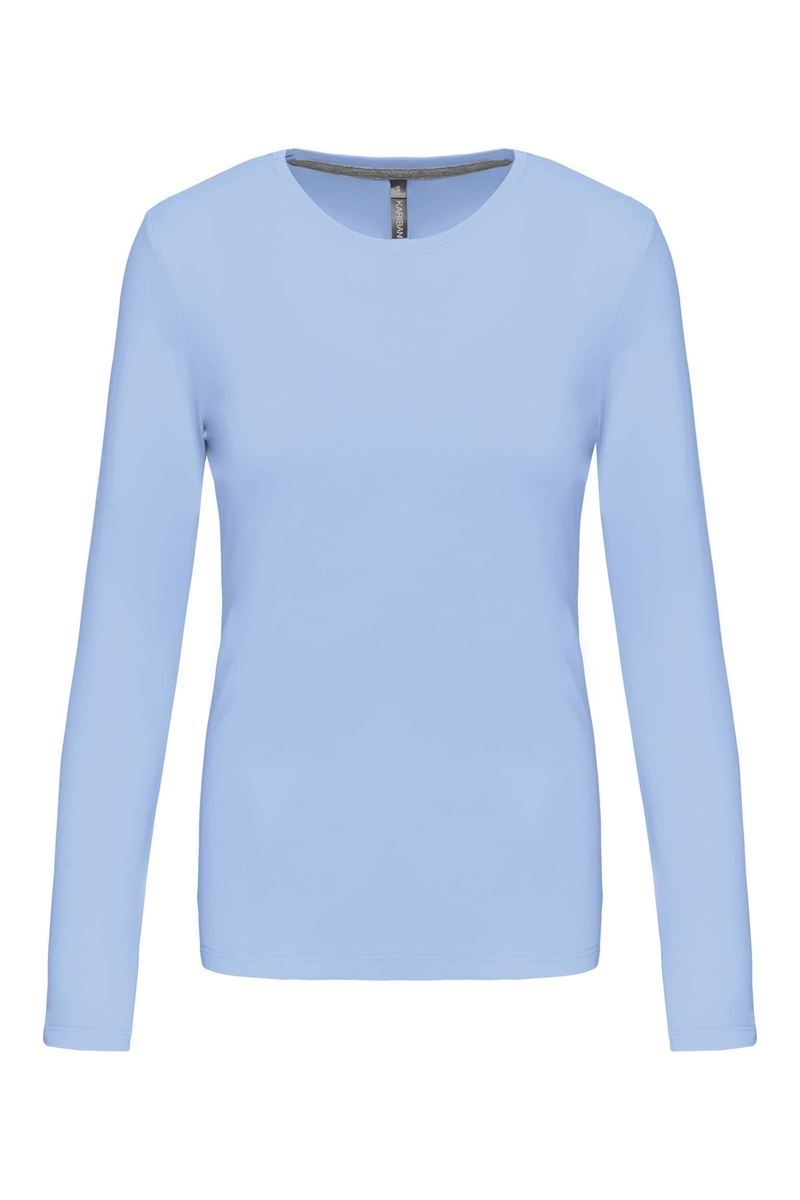 Dames T-shirt ronde hals lange mouwen