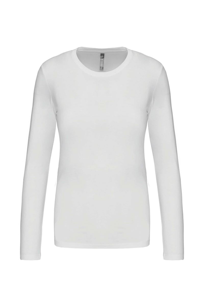 Dames T-shirt ronde hals lange mouwen
