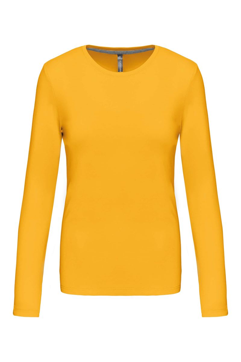 Dames T-shirt ronde hals lange mouwen