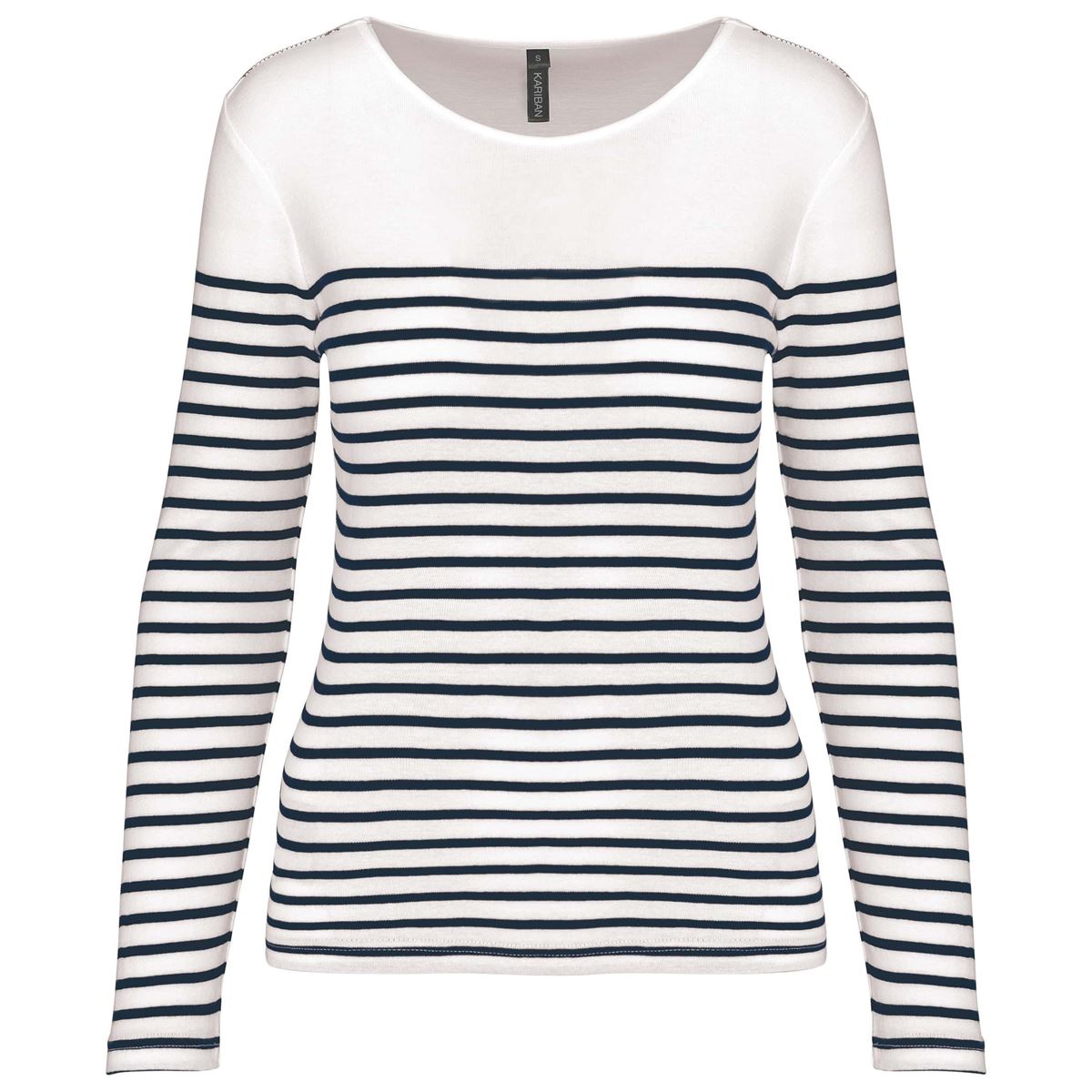 Gestreept dames-t-shirt lange mouwen