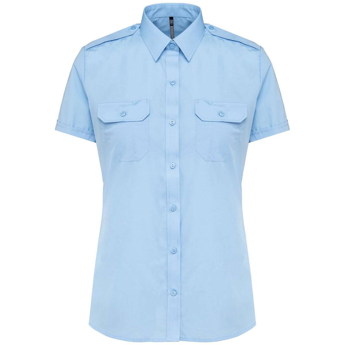 Damespilootoverhemd korte mouwen