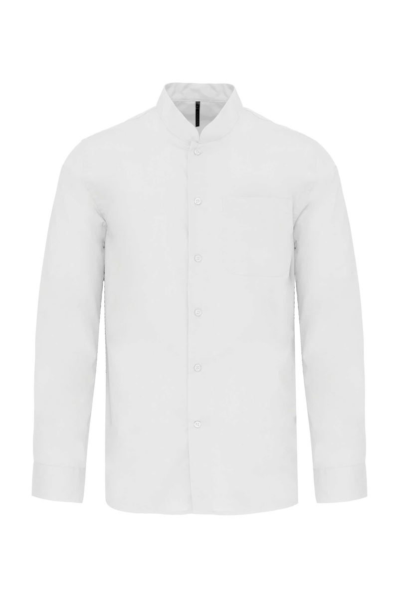 Herenoverhemd met "Mao" kraag lange mouwen