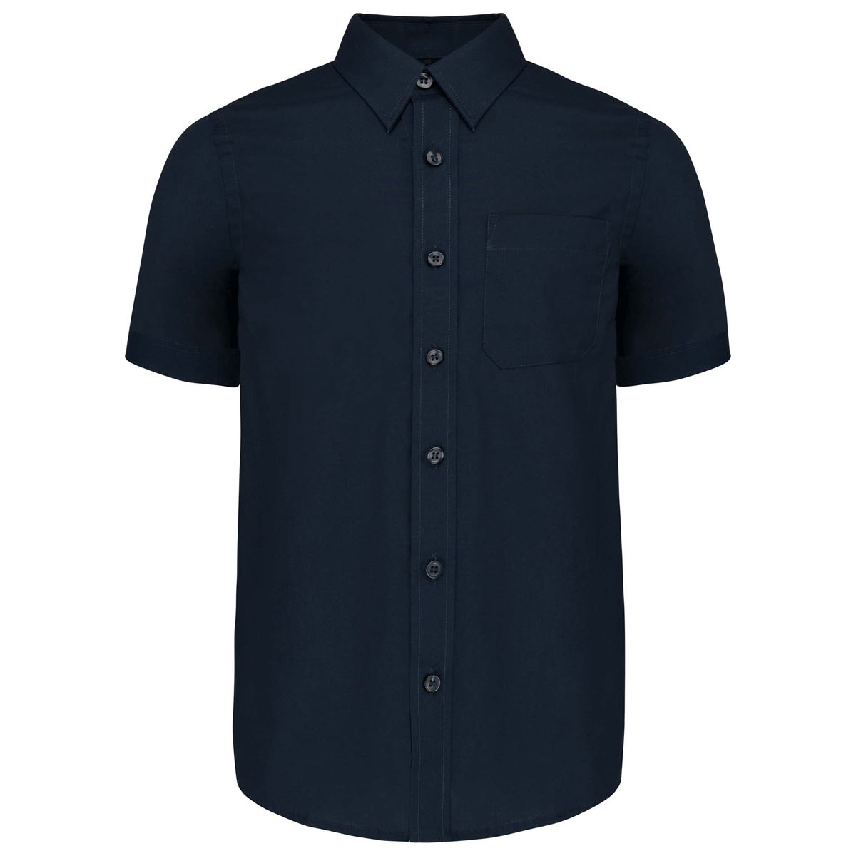 Kinder poplin overhemd korte mouwen